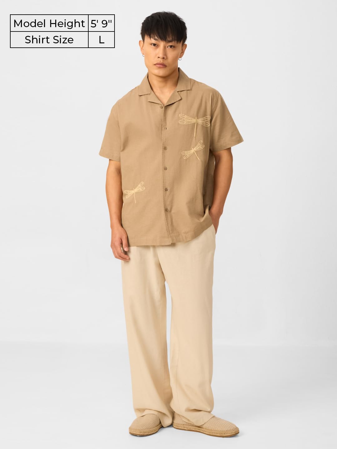 The Souled Store Official Bloom : Dragon Fly Men and Boys Multicolor Half Sleeve Collared Neck Button Front Regular Fit All Over Printed Holiday Shirts