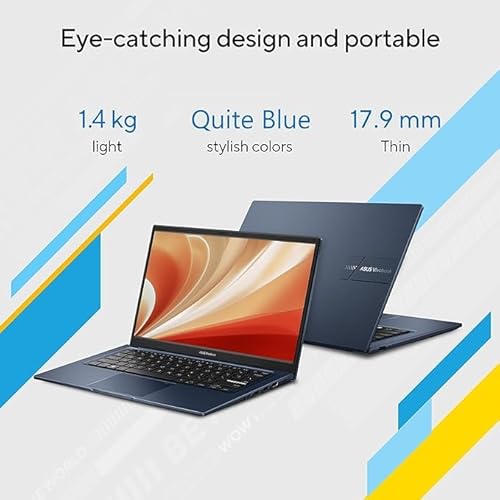 ASUS Vivobook 14 (2025),13th Gen, Intel Core i3-1315U, 8GB RAM, 512GB SSD, FHD, 14", (35.5 cm) Windows 11 Home, M365 Basic(1 Year)* Office 2024, Quiet Blue,1.4 Kg, X1404VA-EB322WS, Thin & Light Laptop