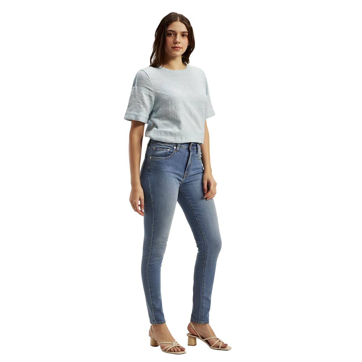 Women's Mid Rise 721 Skinny Blue Jeans