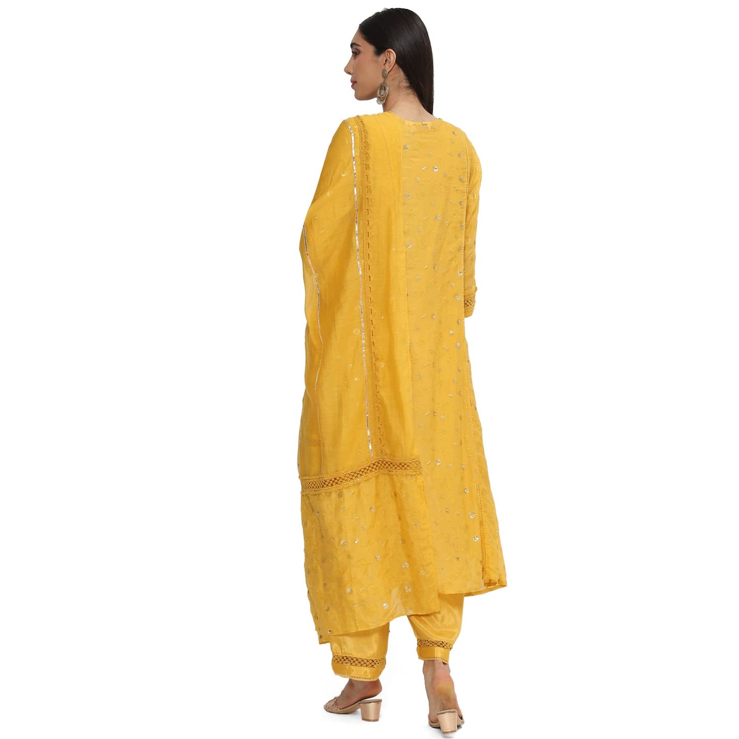 BIBA Women's Cotton Blend Salwar Suit Set (SKDNOOR8569SS23MAN_Green