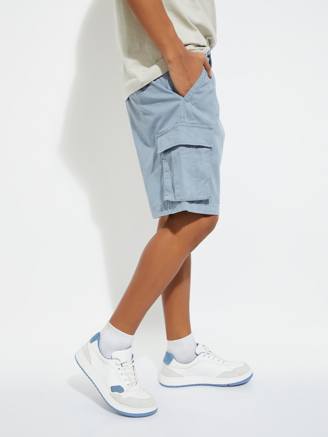 Max URB_N Men Solid Cargo Shorts (Blue_34)
