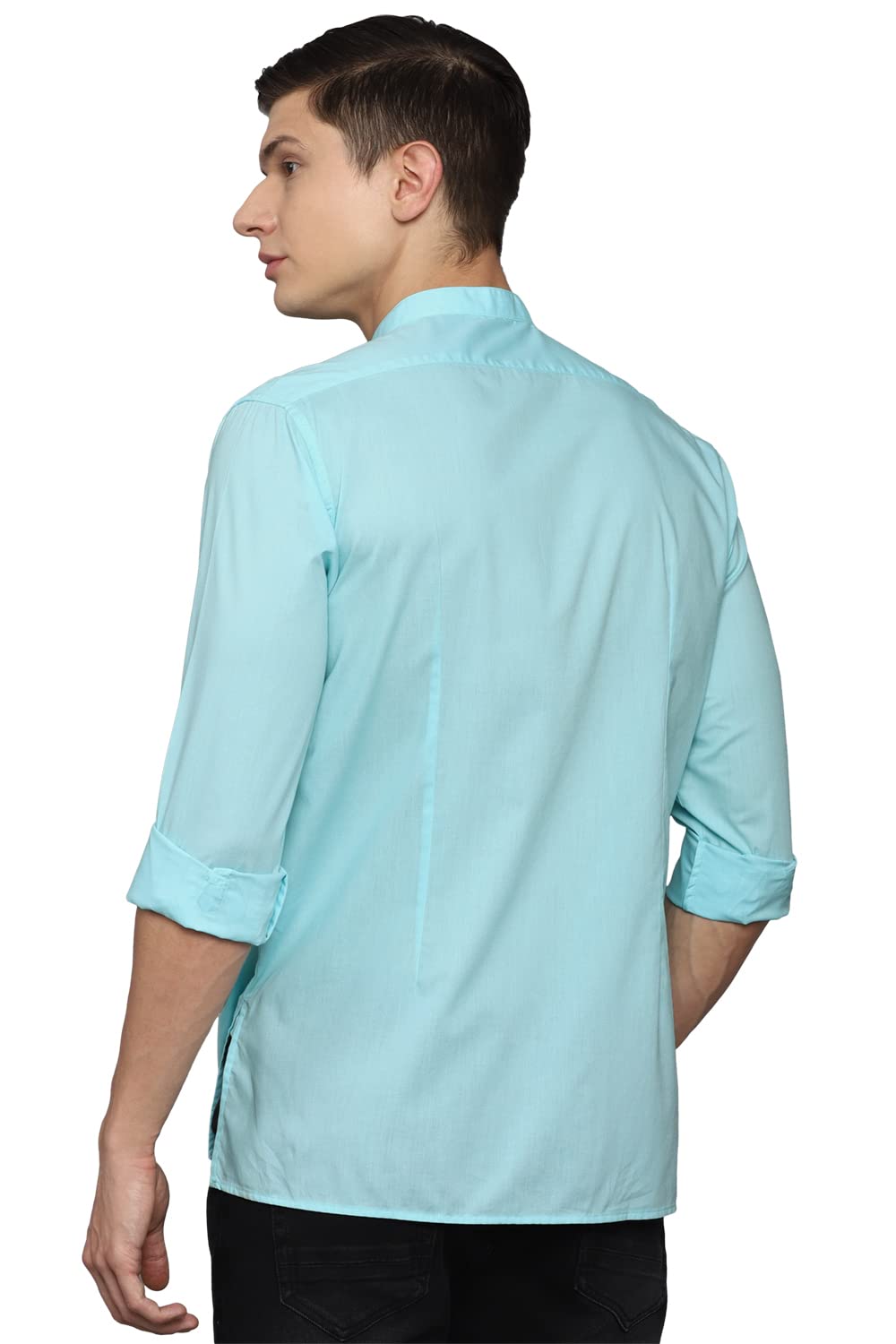 Allen Solly Men's Full Sleeves Short Kurta (ASKUQSTBQ58033_Powder Blue_38)