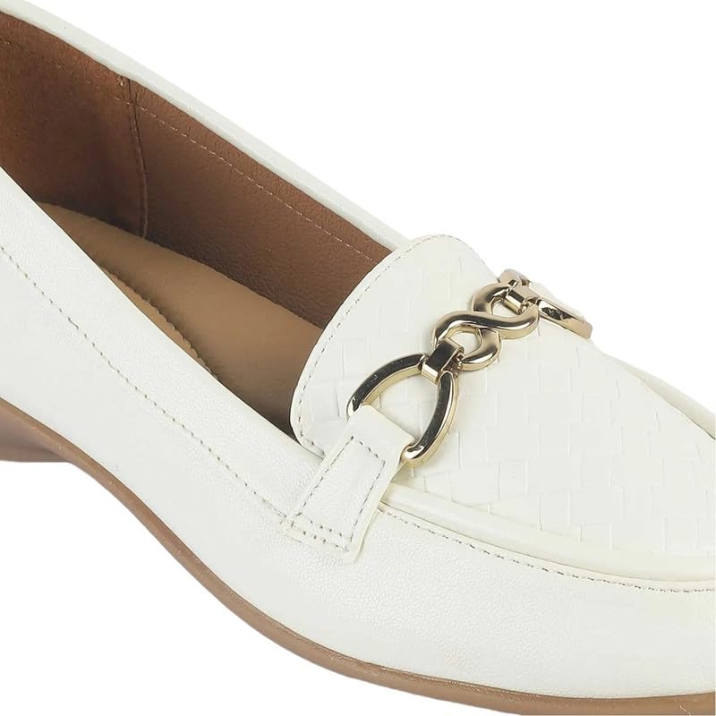 tresmode Moro White Women's Casual Loafers in Size 3 UK / 36 EU