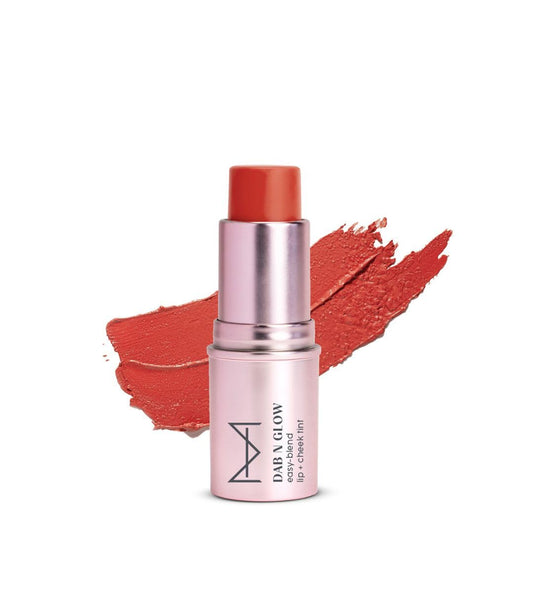 House of Makeup Dab N Glow Lip and Cheek Tint | Pigmented Blusher for Face Makeup | Creamy, Easy-Blend Multi-Use Tint for Women & All | 8 gms | Peach Cobbler