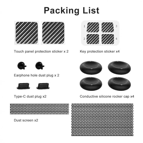 New World Dust Proof Kit for Steam Deck, Protective Accessories for Steam Deck with Protective Sticker, Dust Plugs, Dust Cover, Rocker Caps, Accessories for Steam deck
