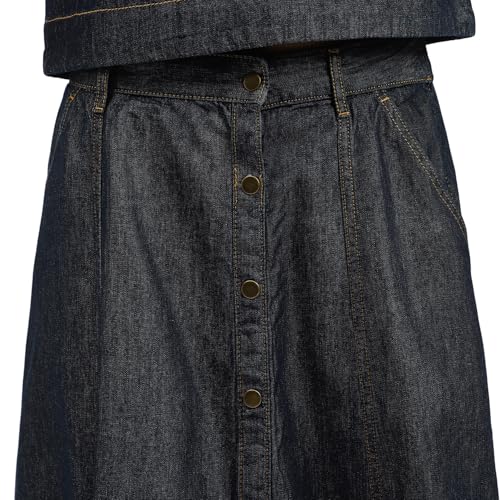 United Colors of Benetton Solid Denim Skirt (Size:24)-25P4DENIM752I90124 Blue