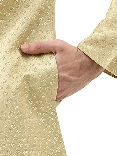 Manyavar Men's Silk Blend SMID0008-311 (SMID0008_Pista_L)