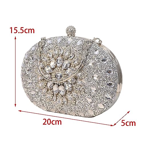 CALANDIS™ 4xWomen Clutch Evening Bag Pouch Wedding Purse for Club Cocktail Party Wedding silver | Womens Handbags & Bags