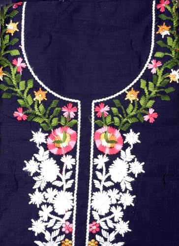 Blue Embroidered Unstitched Dress Material_DM-NEMI-00027