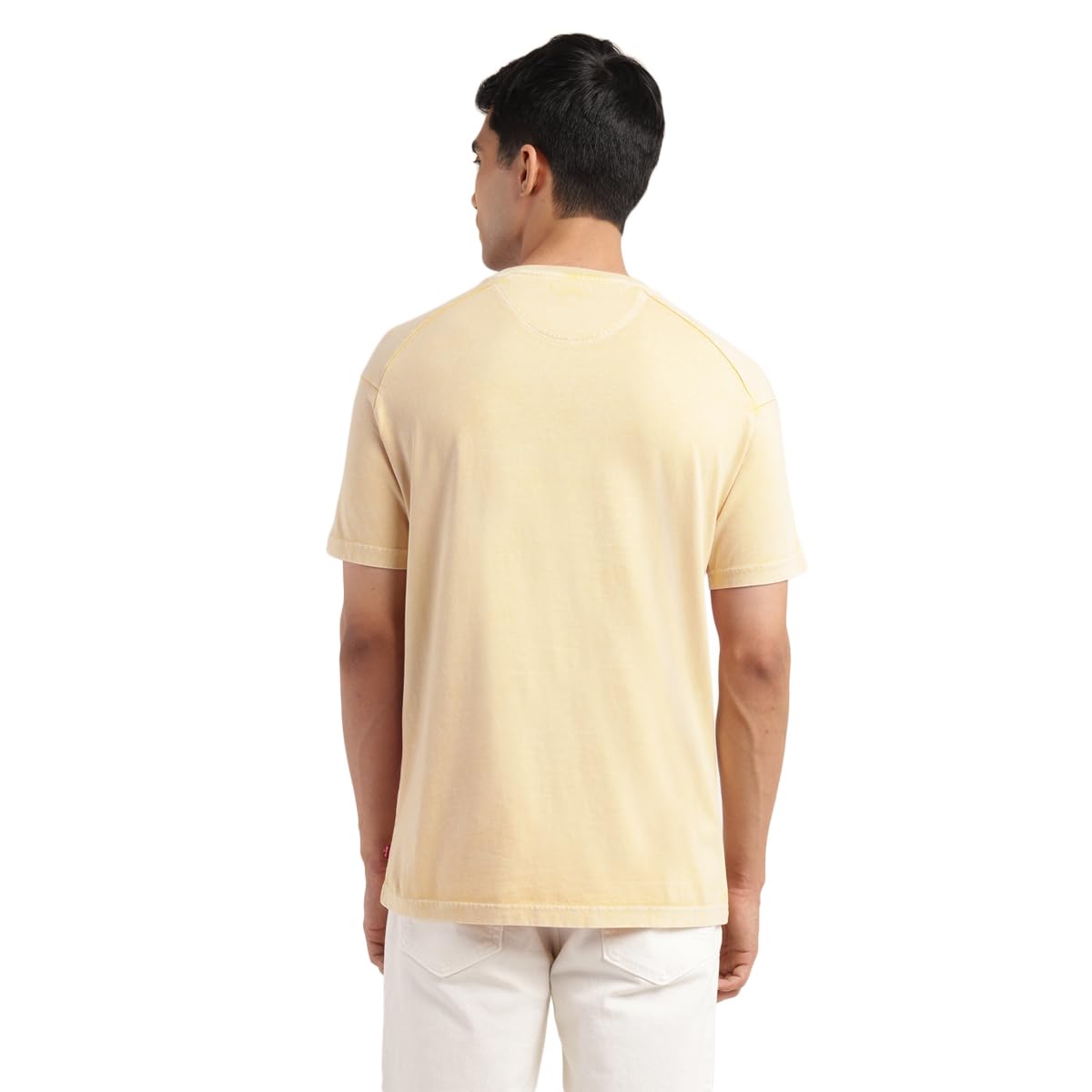 Men's Solid Crew Neck T-Shirt Yellow