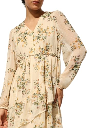 ONLY Women's Regular Fit Beige Dress