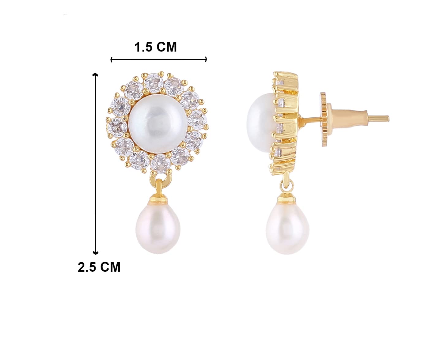 Real Natural Fresh Water Pearls Set With Certificate For Girls Women (Double String)