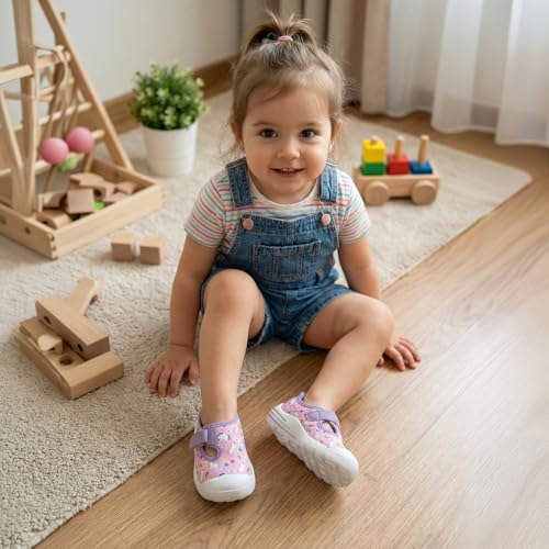KazarMax By Hopits EasyFlex Tots Pink with Unicorn Print Toddler Sneaker Sandals- 6 Kids UK
