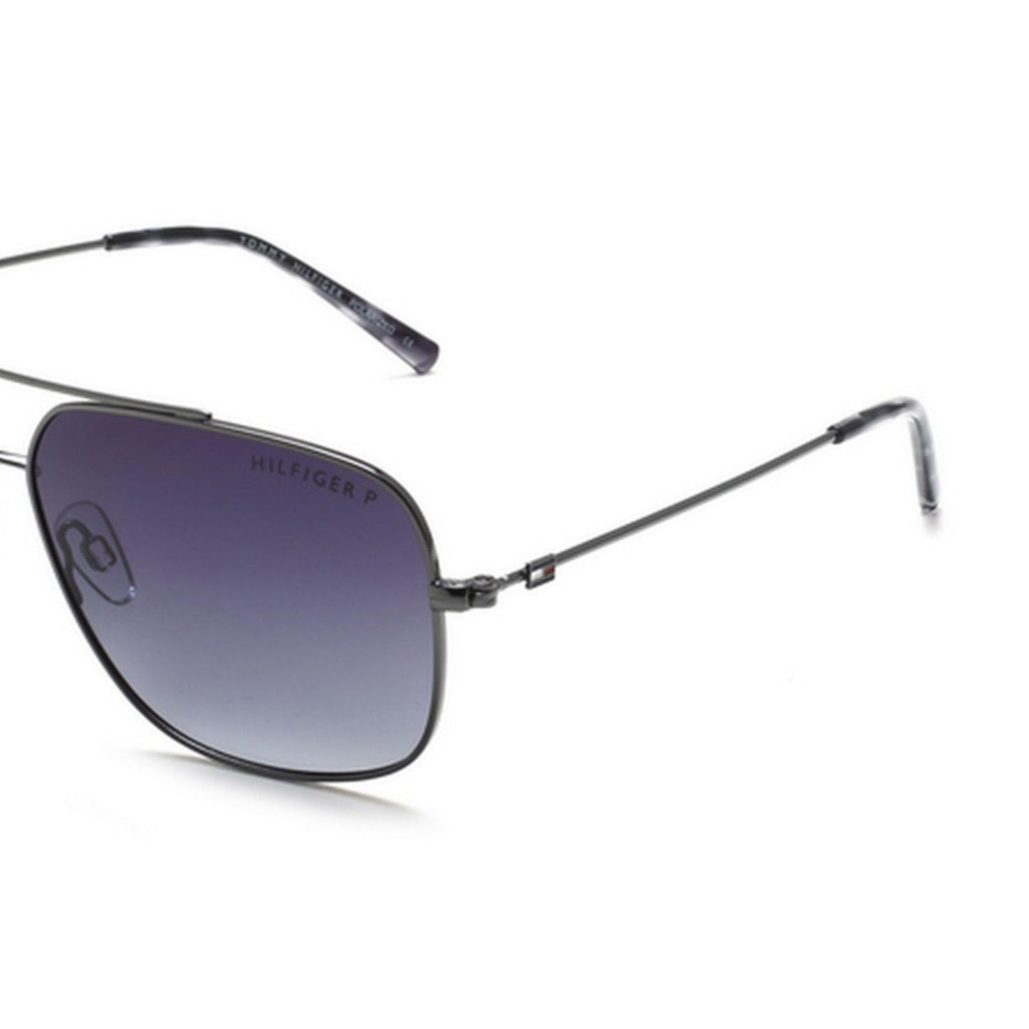 TOMMY HILFIGER Men's UV Protected Eyewear | Grey Lens | Gun Frame | Full Rim Navigator Shape Branded Latest and Stylish Sunglasses | 100% UV Protection | Size Medium | TH 1553PL C2 57 Small