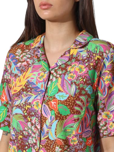 ONLY Women Printed Cotton Loose Fit Multicolor Shirt