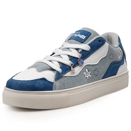 Bacca Bucci Blossom Women’s Sneakers – Genuine Leather Casual Shoes with Floral Accents & Metal Lace Charms | High-Energy Colorways | All-Season Comfort & Style Daisy Sky UK 8