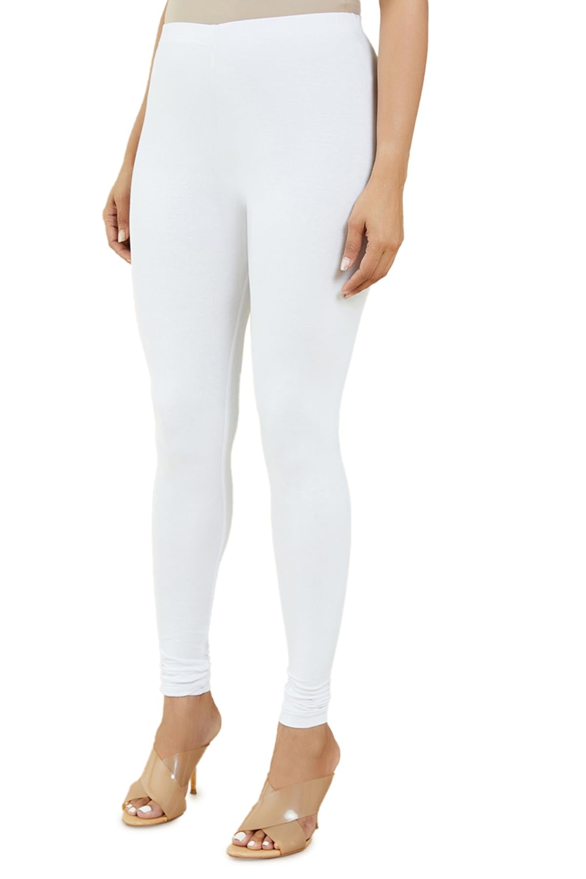 Soch White Cotton Solid Chudi