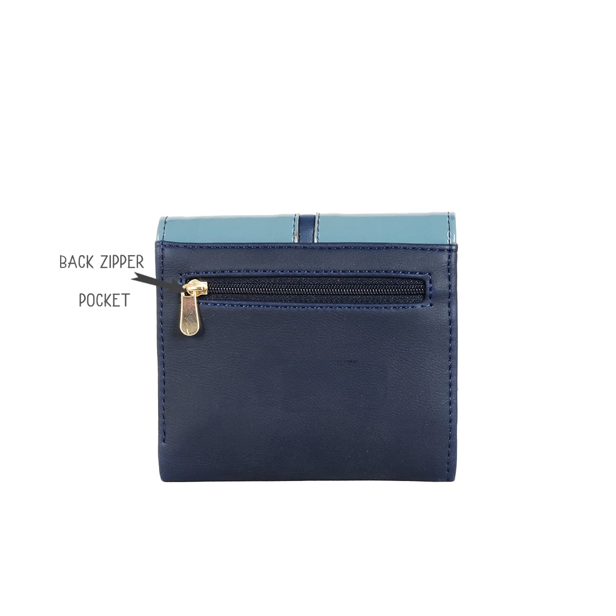Baggit Women's Witness Blue Small Wallet | Ladies Stylish Purse Bag | Credit Card Money Holder | Faux Leather | 6-Month Warranty | Cruelty-Free Material | Made in India
