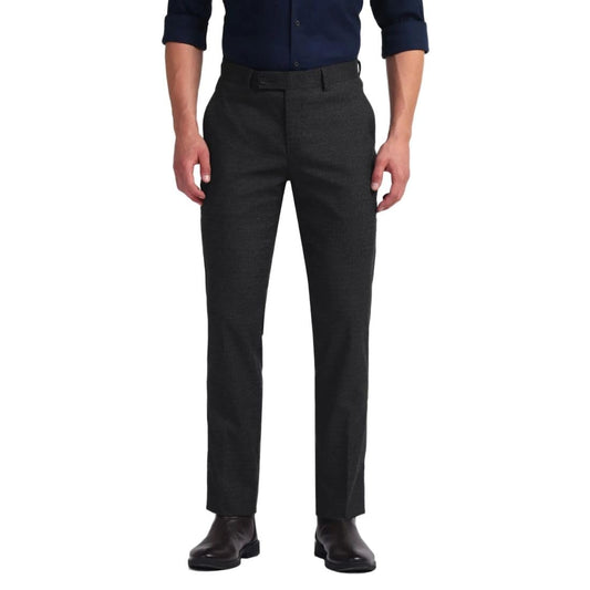 Arrow Men's Solid Polyester Formal Trouser Black