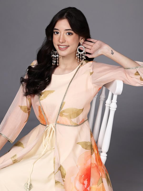 Ahalyaa Women's Polyester Kurta Set (AHKUPZ-COMBO-1126_Off White