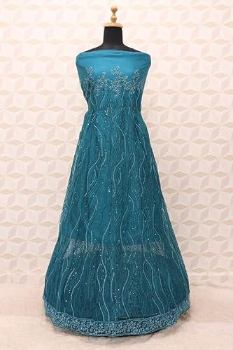 STEP N SHOP.COM Indian Green Party & Festival Long Net Muslim Gown Anarkali Dress Woman Sequin Dress