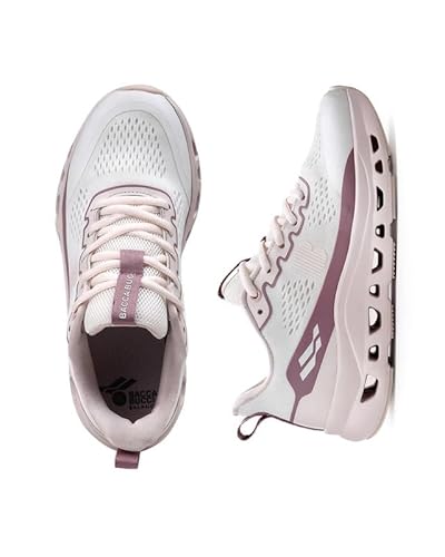 Bacca Bucci Balance Women’s Sports Sneakers | Lightweight Jacquard Running Shoes with Rebound Cushion Sole Pink Mauve UK 4