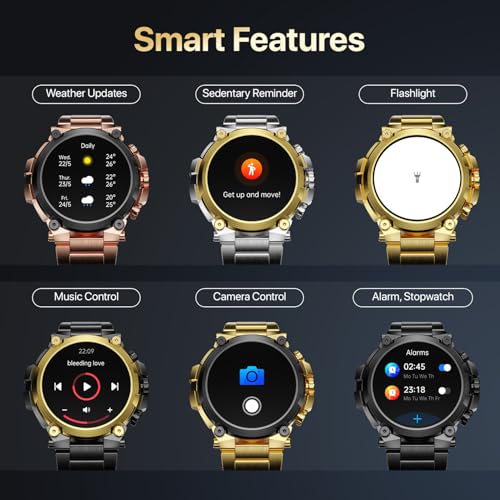 Fire-Boltt Dominian 36.3mm (1.43 inch) AMOLED Display, Stainless Steel Design, 466 * 466 px Resolution, Bluetooth Calling, Multiple Sports Modes, Health Mode, IP67, Weather Updates (Black Silver)