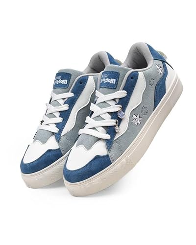 Bacca Bucci Blossom Women’s Sneakers – Genuine Leather Casual Shoes with Floral Accents & Metal Lace Charms | High-Energy Colorways | All-Season Comfort & Style Daisy Sky UK 8
