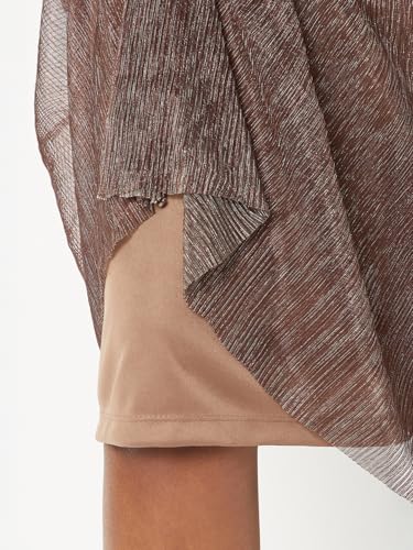 Max Women Ombre A-line Dress (Beige_S)