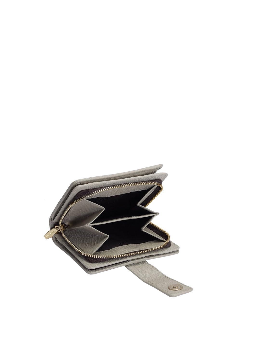 Da Milano Genuine Leather White Flap & Zip Women Wallet (10014C)