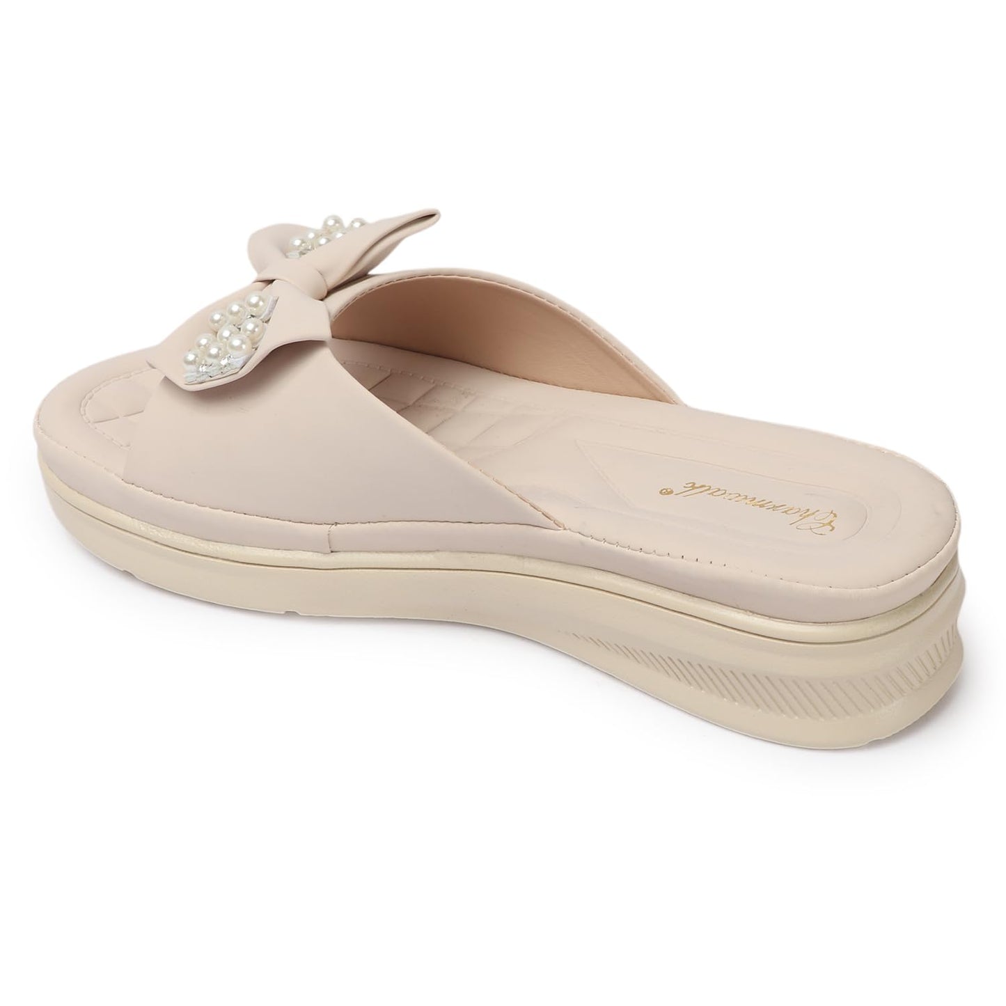 CHARMWALK Stylish Solid platform Heels for Women & Girls (Cream, UK Footwear Size System, Adult, Women, Numeric, Medium, 5)