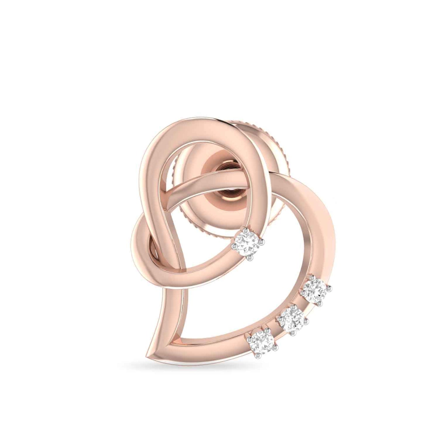 Aucent by PC Jeweller The Yalissa Heart 18k Yellow Gold and Diamond Earrings