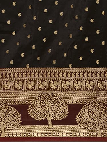 Panzora Women's Banarasi Silk Saree With Unstitched Blouse Piece