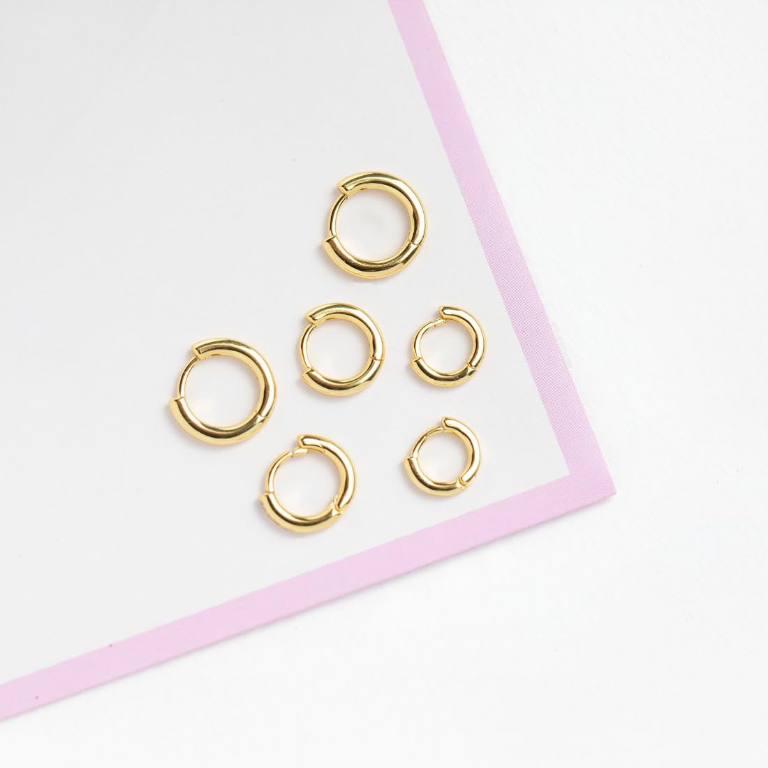 Aaishwarya Set of 3 pairs - 18K Gold Plated Huggies Hoop Earring Set | 11,13,15 mm | Earrings for Women and Girls | Waterproof Anti-Tarnish Jewels | Elegant Jewelry Gift | Minimal Stacking Jewellery
