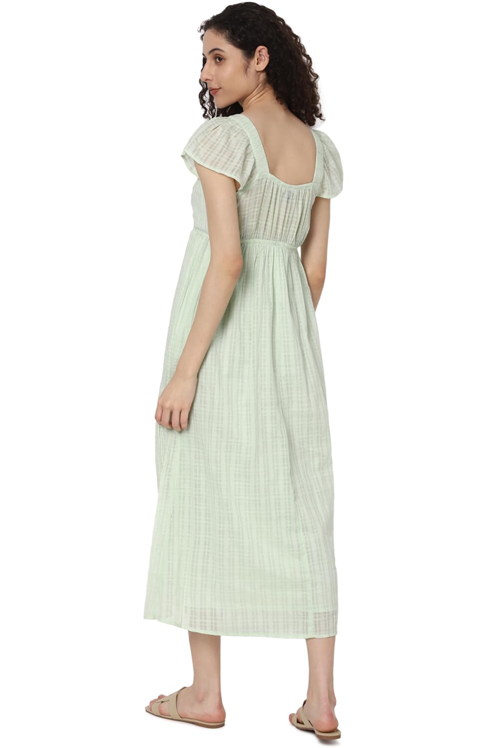 American Eagle Women's Cotton A-Line Mini Dress (WEC0397338313_Green_S)