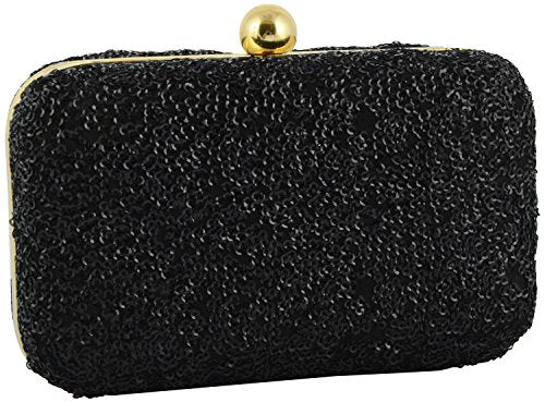 DUCHESS Handicraft Black Sequin Box Clutch for girls