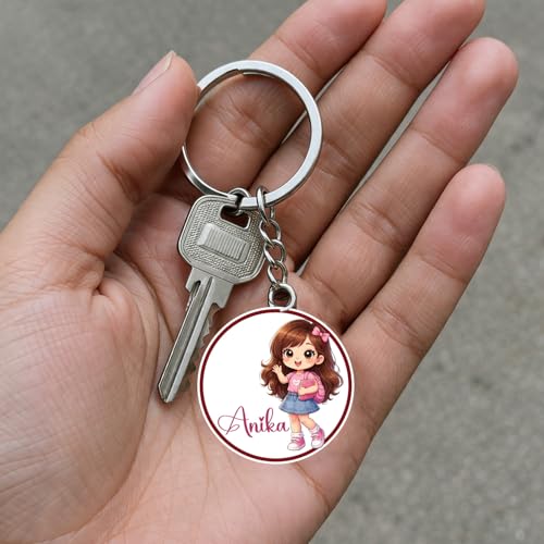 GIFTMEBAZAR Personalized Name Keychain For Girls | Birthday Return Gift For Gilrs | Girls Bag Keychain | Keyring For Car & Home