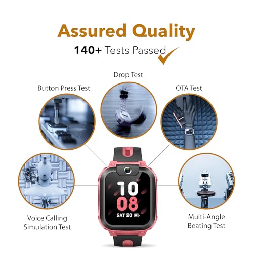 imoo Phone Watch Z1 – Smart Watch with GPS Tracker, 4G Video & Voice Calls, Advanced Parental Controls, Durable Quality with IPX8 Water Resistance, SOS, for Kids (Grapefruit Red)