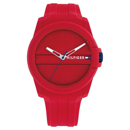Tommy Hilfiger Quartz Analog Red Silicone Strap for Men-TH1710598W