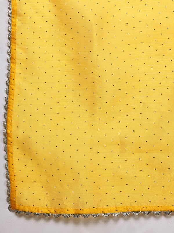 Ahalyaa Women's Polyester Kurta Set (AHKUPZDU-COMBO-1123_Yellow