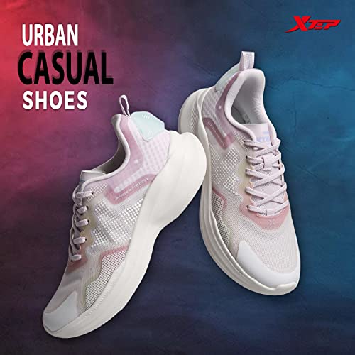 XTEP Women's Purple White Green IP EVA Foam Sole Urban Casual Shoes (4.5 UK)