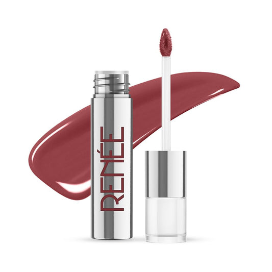 RENEE Gloss Stay Transfer Proof Glossy Liquid Lip Color - Nude Sia | High Pigment | Super Glossy | Smudge-Proof | Waterproof | 12H Stay | Enriched with Vitamin E & C | 3.5ml