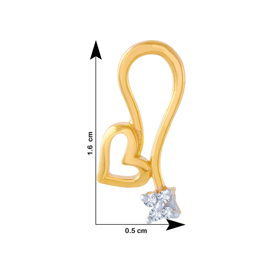 P.C. Chandra Jewellers 14k (585) Yellow Gold and American Diamond Stud Earrings for Women