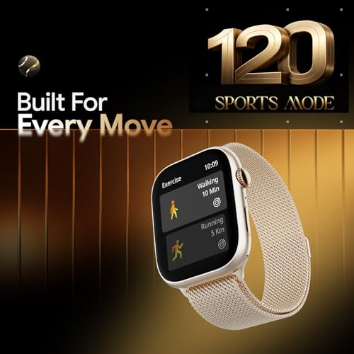 Fire-Boltt Ring S Smart Watch 1.96" Super AMOLED Display Bluetooth Calling, Voice Assistant, SpO2 & Heart Rate Monitor, 120+ Sports Modes, IP67 Waterproof Smartwatch for Men & Women - Wine