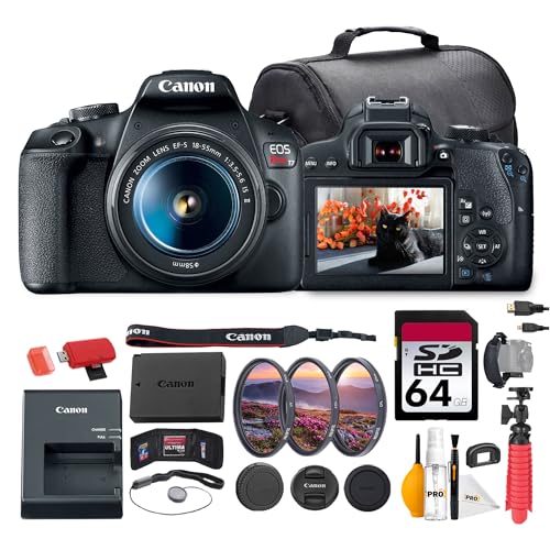 Canon EOS Rebel T7 DSLR Camera with 18-55mm Lens (2727C002) Bundle