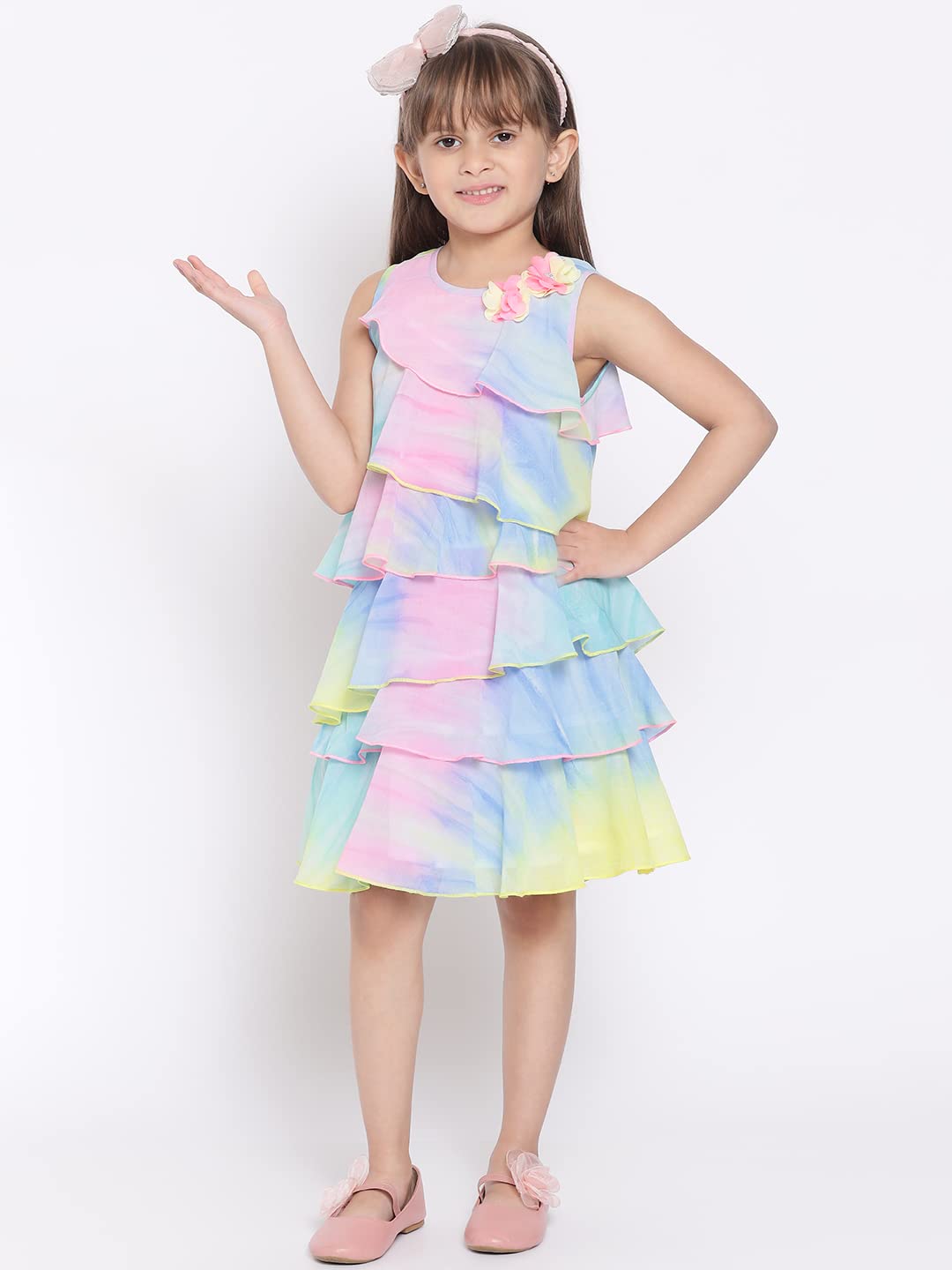 Nautinati Girls Printed Fit & Flare Dress | Age 4-8 Years