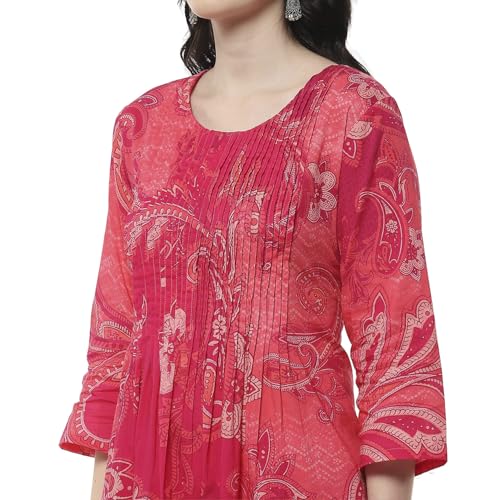 Biba Women's Cotton Kurta Set (SKDPAPSN10685SS25PNK_Pink