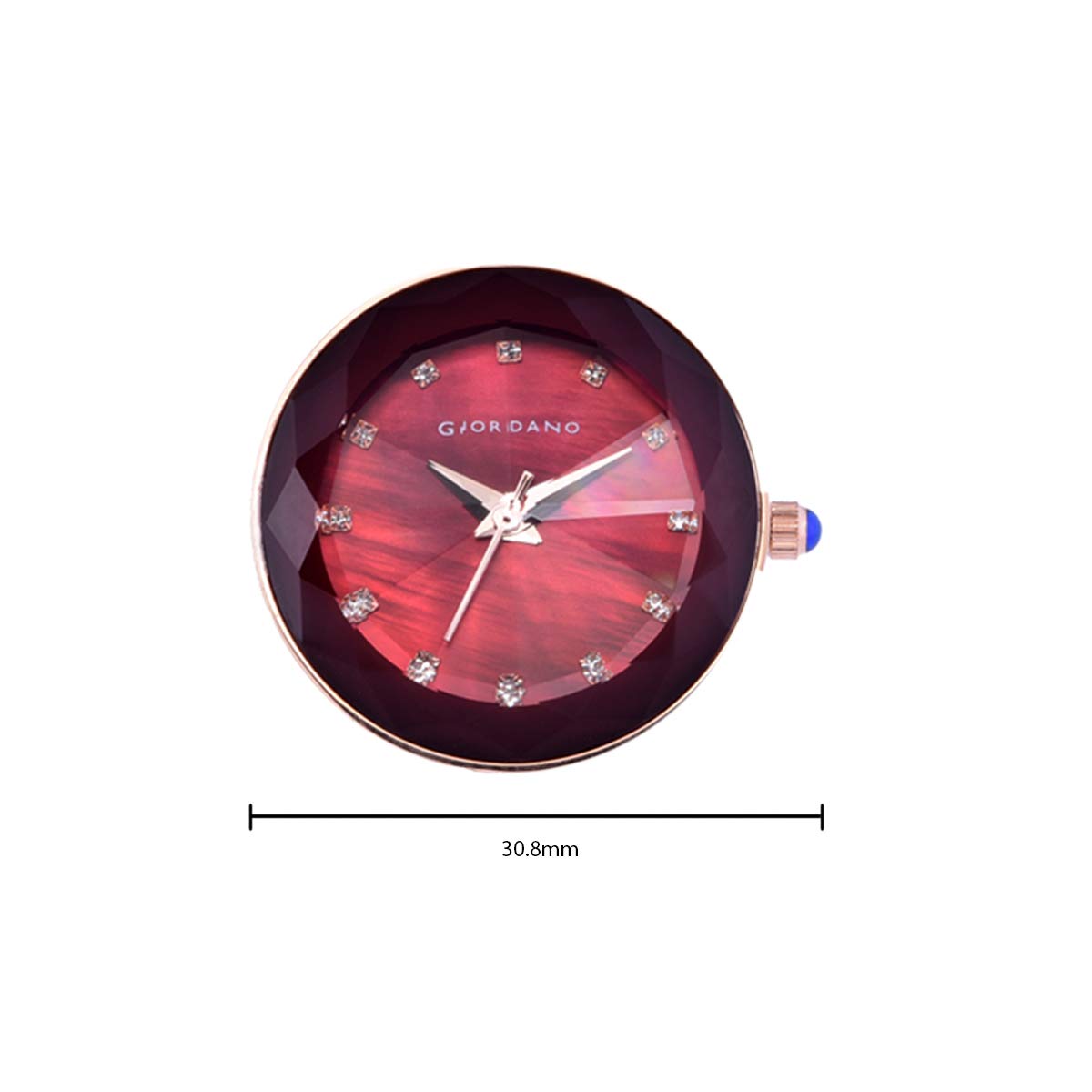 Giordano Eleganza Collection Round Analog Watch for Women, Diamond-Set with Metal Strap Ladies Water Resistant Wrist Watch - GZ-60014