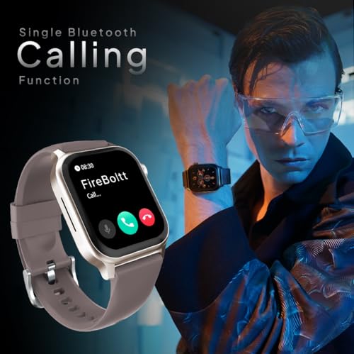 Fire-Boltt Rise Smart Watch, 1.85" HD Display, Metal Body with Bluetooth Calling, Rotating Crown, AI Voice Assistant, 120 Sports Modes, Neon UI, SpO2 & Heart Rate Monitoring (Cinnamon Slate)