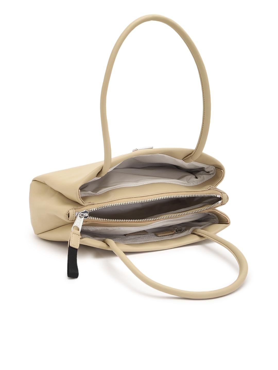 Tommy Hilfiger Solid Beige Pu Shoulder Bags